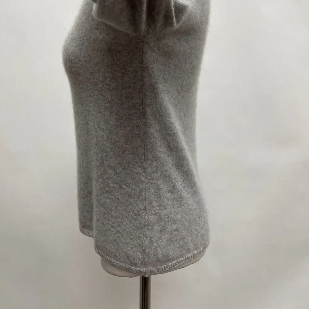 Geneva Women's‎ Pull-over Turtleneck Sweater Petite Light Gray 100% Cashmere LS